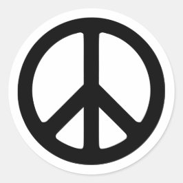 Adesivo Redondo Modelo de Símbolo de Paz Preto