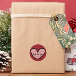 Adesivo Redondo Modelo de Suprimentos para Festa do Coração Doce E