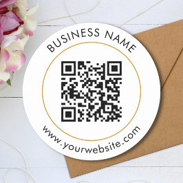 Adesivo Redondo Modelo de Texto de Código QR Personalizado