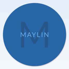 Adesivo Redondo Modelo de Texto Editável para Nome Monograma Etc.