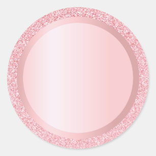Adesivo Redondo Modelo de texto personalizado com brilho em Rose G