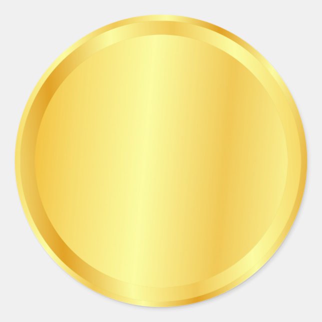 Adesivo Redondo Modelo De Vazio Dourado Inverso Adicione Seu Texto (Frente)