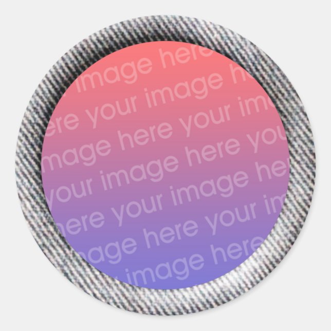 Adesivo Redondo Modelo Denim (borda do quadro de efeito 3d) (Frente)