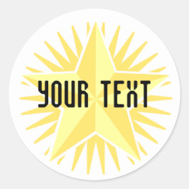 Adesivo Redondo Modelo do Dourado Star Sticker