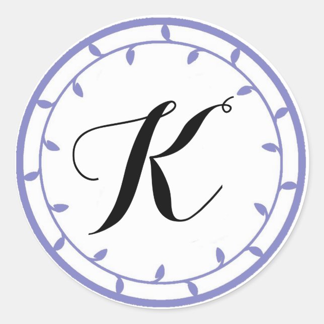 Adesivo Redondo Modelo do lavanda Monograma (Frente)