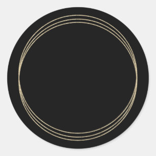 Adesivo Redondo Modelo dos anéis luminosos Dourados Elegante preto