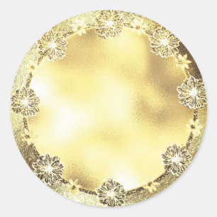 Adesivo Redondo Modelo Dourado customizável do fundo