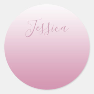 Adesivo Redondo Modelo Elegante e rosa editável (qualquer cor)