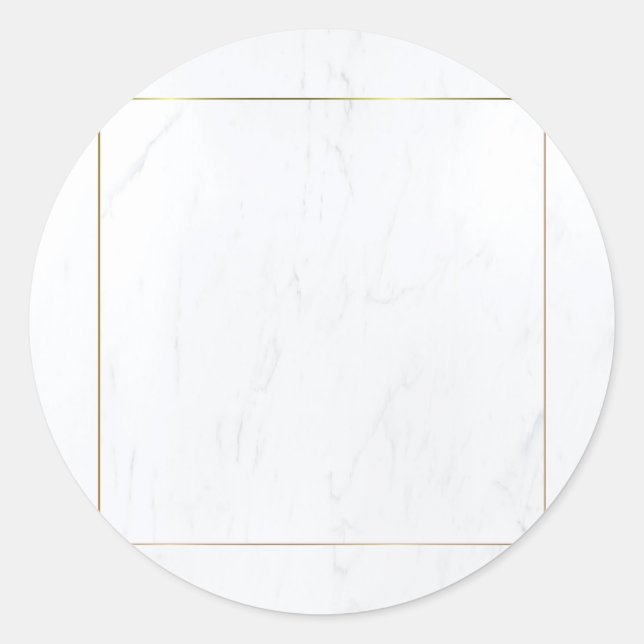 Adesivo Redondo Modelo Elegante Moderno de Quadro Dourado Marble (Frente)