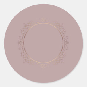 Adesivo Redondo Modelo em Branco Adicionar Texto Elegante Rosa Dou