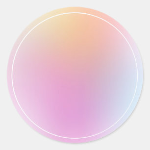 Adesivo Redondo Modelo em Branco Colorido Moderno Elegante Tendênc