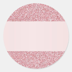 Adesivo Redondo Modelo em Branco com Efeito de Brilho em Rose Gold