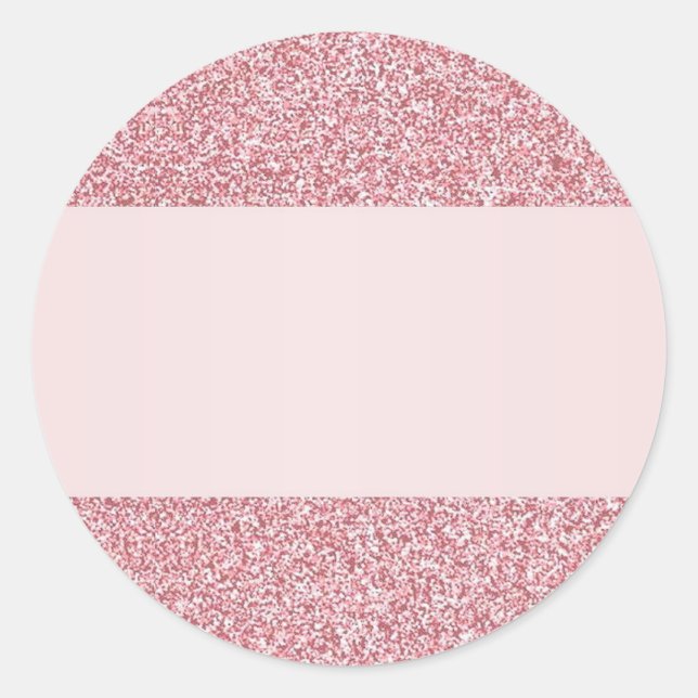 Adesivo Redondo Modelo em Branco com Efeito Rose Gold Glitter Adic (Frente)