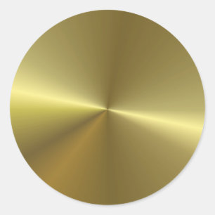 Adesivo Redondo Modelo em Branco com Estilo Falso Dourado Metálico