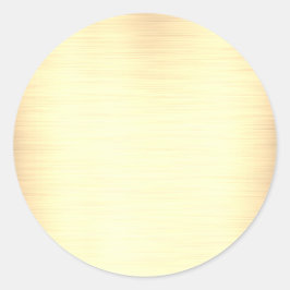 Adesivo Redondo Modelo em Branco de Ouro Escovado, Arte de Texto D