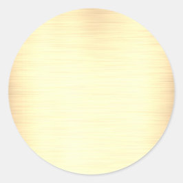 Adesivo Redondo Modelo em Branco de Ouro Polido, Arte de Texto de 