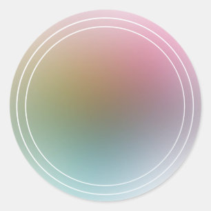 Adesivo Redondo Modelo em Branco Elegante Moderno Colorido Tendênc