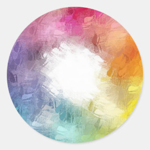 Adesivo Redondo Modelo em Branco Tendência Abstrata Azul Verde Ros