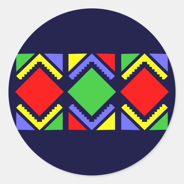 Adesivo Redondo Modelo indiano American Native pattern (Frente)