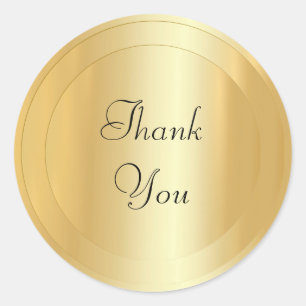 Adesivo Redondo Modelo Moderno Dourado Faux Script Calliografia