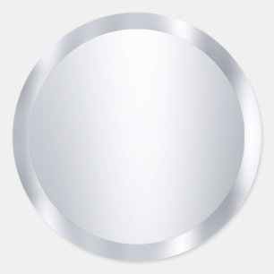 Adesivo Redondo Modelo moderno em branco de prata falsa Adicione s