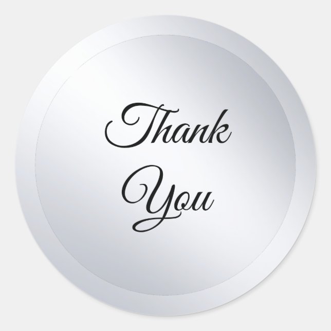 Adesivo Redondo Modelo Moderno Faux Silver Personalizado Adicionar (Frente)