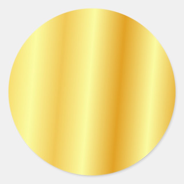 Adesivo Redondo Modelo personalizado em dourado falso em branco (Frente)