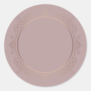 Adesivo Redondo Modelo personalizado em dourado rosado com design