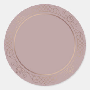 Adesivo Redondo Modelo personalizado em ouro rosa em branco Adicio