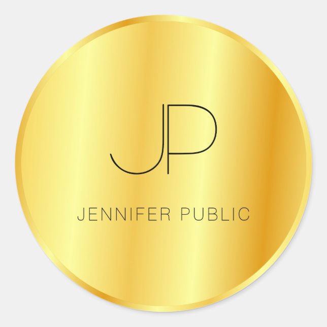 Adesivo Redondo Modelo Personalizado Tendência Olhar Falso Dourado (Frente)