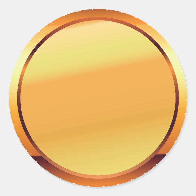 Adesivo Redondo modelo vazio ouro |Adicionar o texto |Carimbo mode (Frente)