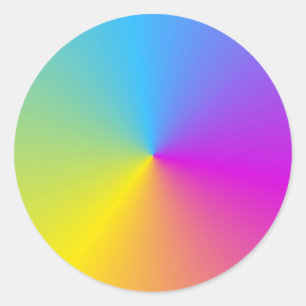 Adesivo Redondo Modelo Vazio Verde Amarelo Azul-Rosa