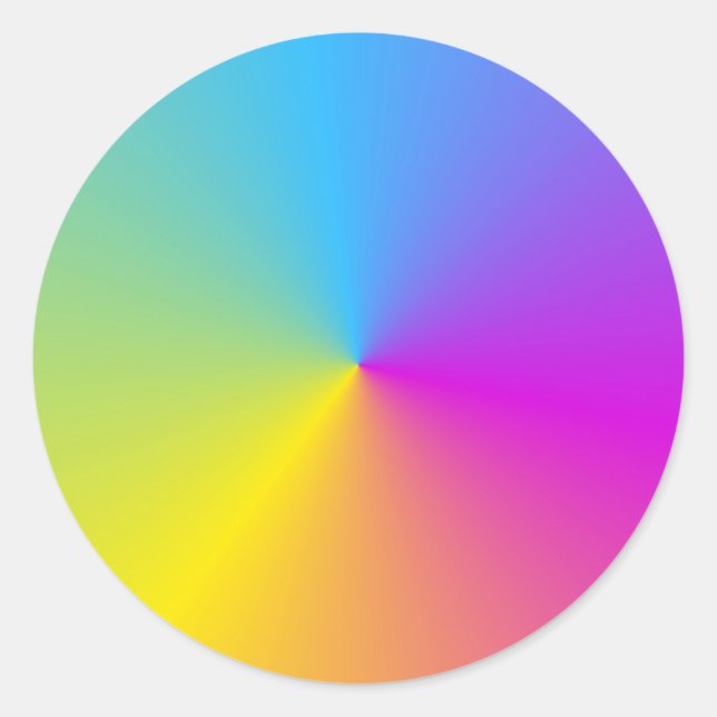 Adesivo Redondo Modelo Vazio Verde Amarelo-Rosa Azul-Puro (Frente)
