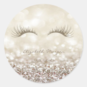 Adesivo Redondo Moder elegante Bokeh Glittery, chicotes do falso