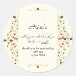Adesivo Redondo Modern Annaprashan Primeira Cerimônia de Arroz