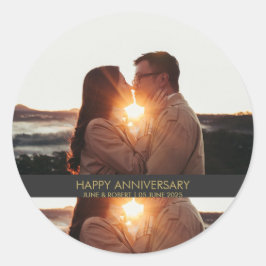 Adesivo Redondo Modern anniversary photo love 
