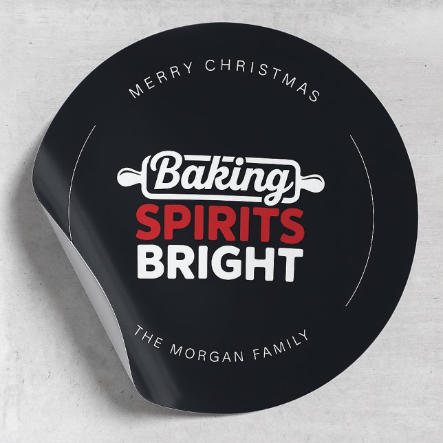 Adesivo Redondo Modern Baking Spirits Bright Christmas (Criador carregado)