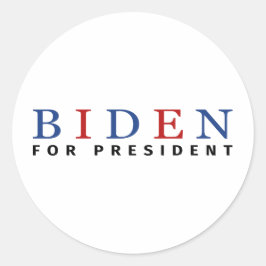 Adesivo Redondo Modern Blue Red Joe Biden para Presidente