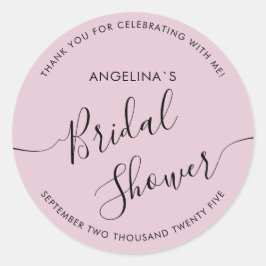 Adesivo Redondo Modern Bride Shower Square Sticker 
