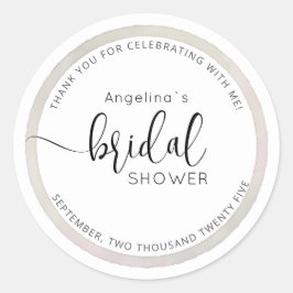 Adesivo Redondo Modern Bride Shower Sticker