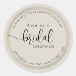 Adesivo Redondo Modern Bride Shower Sticker