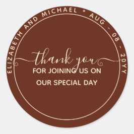 Adesivo Redondo Modern Burgundy - Obrigado