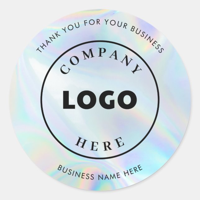 Adesivo Redondo Modern Business Logo Holographic Custom (Frente)