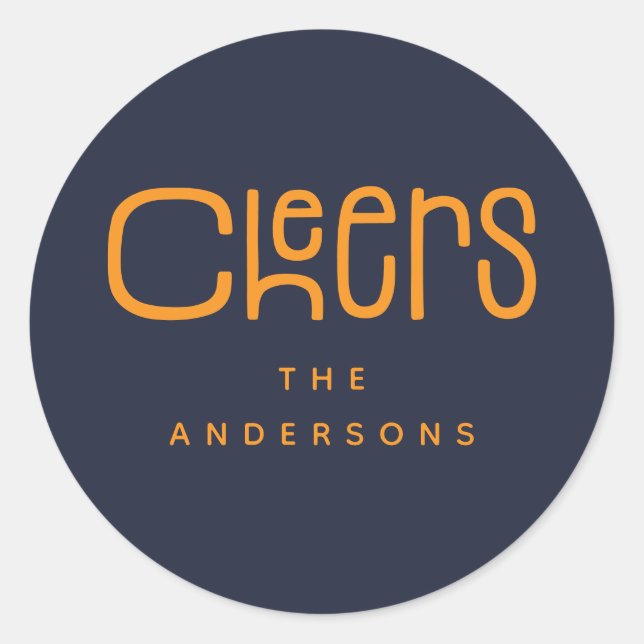 Adesivo Redondo Modern Cheers' Personalized  (Frente)