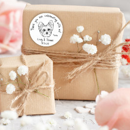 Adesivo Redondo Modern Chic Personalizado Funny Yorkie Dog Favor d