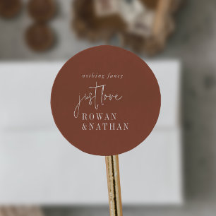 Adesivo Redondo Modern Chic Terracotta Rust Apenas Ame Casamento