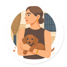 Modern Dog Mom Aesthetic With Cute Puppy
