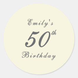Adesivo Redondo Modern Elegant 50th Birthday Party