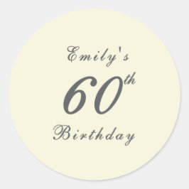 Adesivo Redondo Modern Elegant 60th Birthday Party