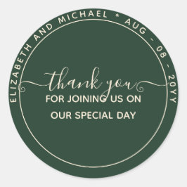 Adesivo Redondo Modern Emerald Green - Obrigado por